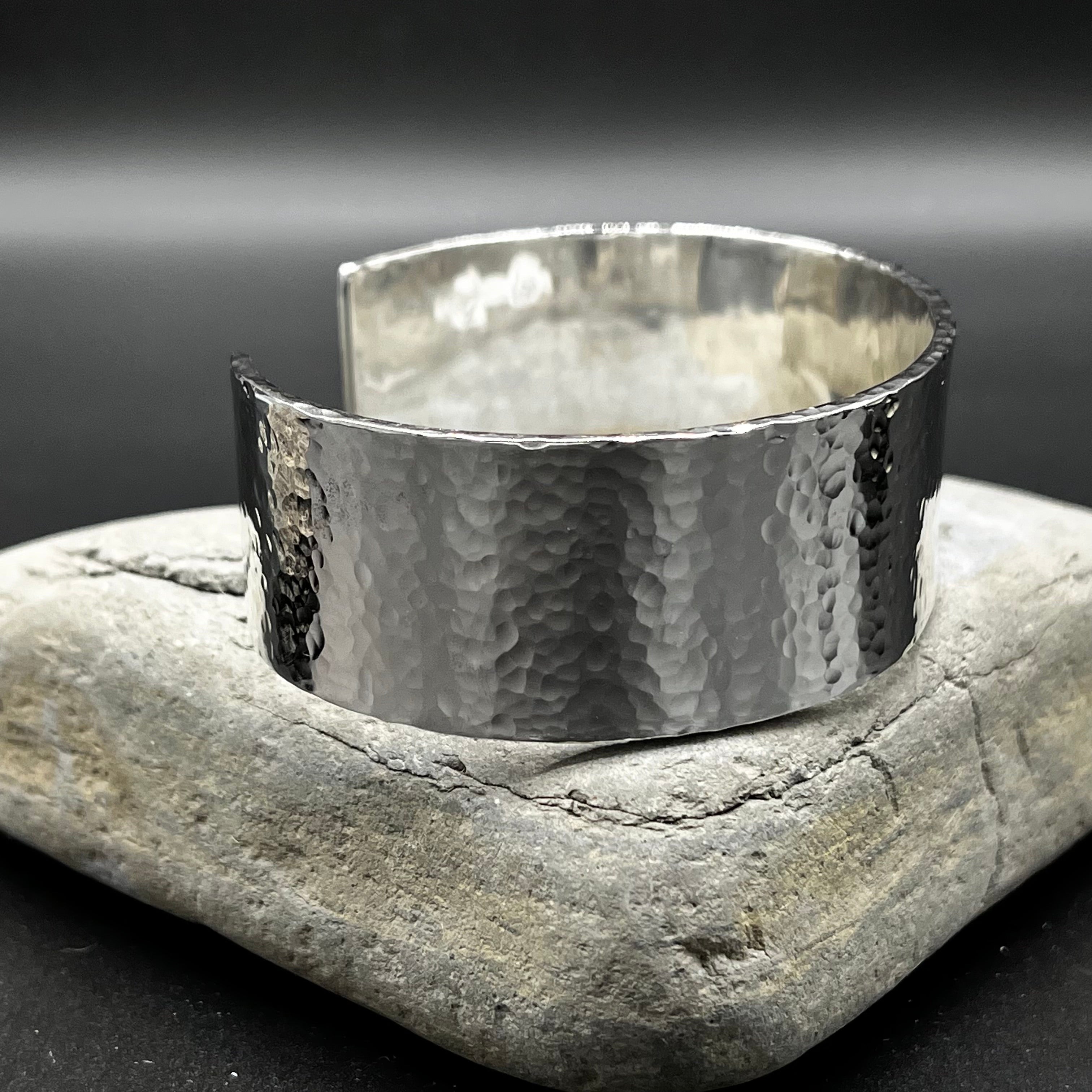 Sterling Silver Bangle/cuff hammered finish. A real statement piece!