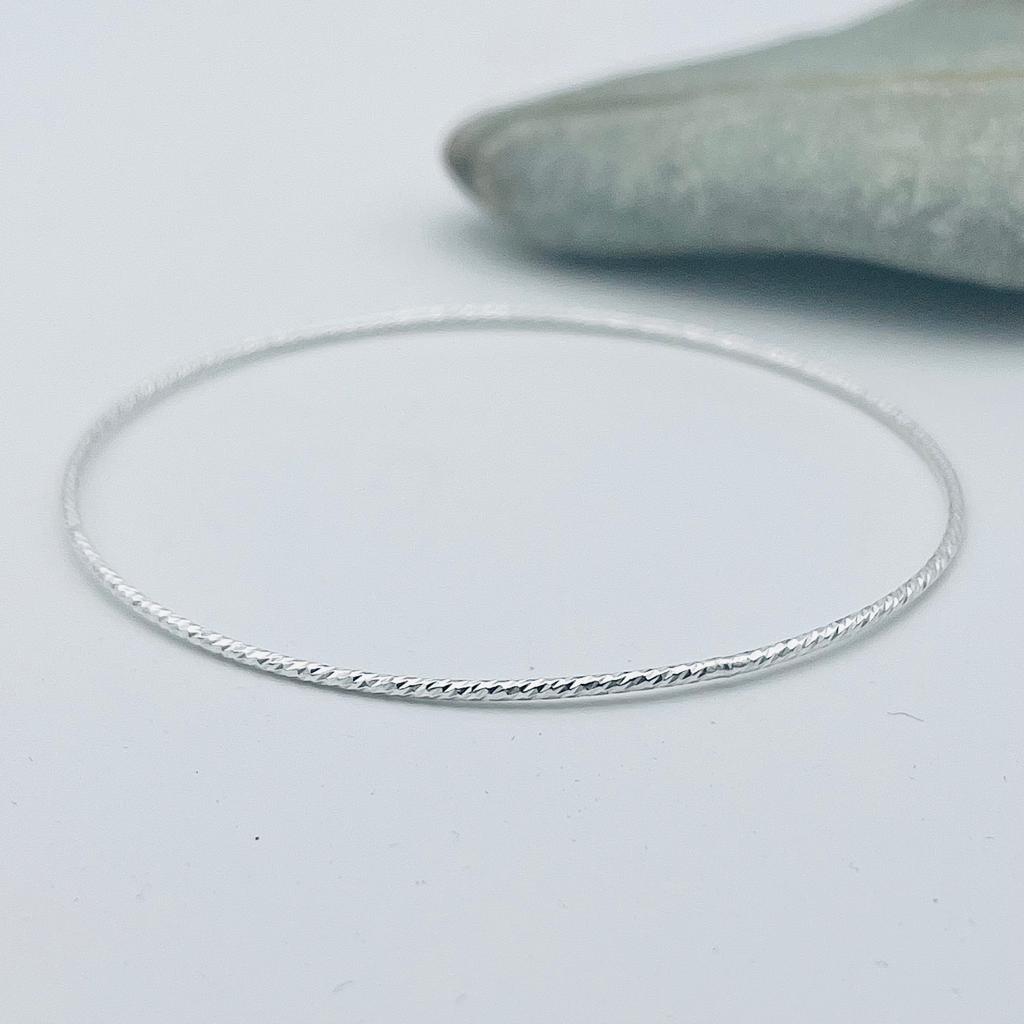 Sterling Silver Bangle Sparkly, twisted finish