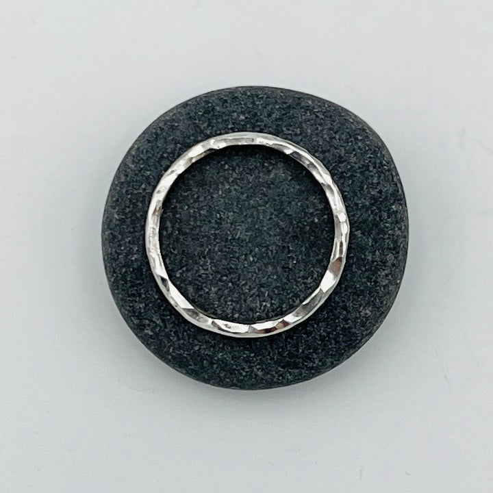 Sterling Silver Ring. 2mm x 1.5mm hammered finish