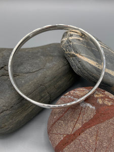 Sterling Silver Bangle, oval with a polished finish 5mm wide