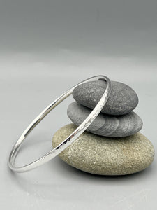 Sterling Silver Bangle, oval polished finish (3.5mm wide)