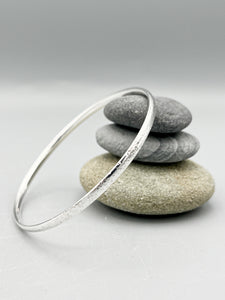 Sterling Silver Bangle, oval 'star hammered' finish (3.5mm wide)