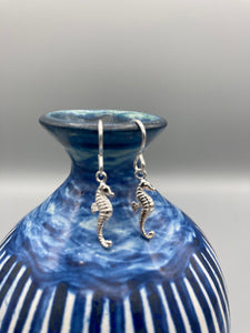 Sterling Silver Seahorse drop earrings