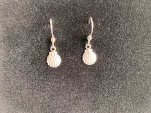 Sea shell drop earrings, on wire and bead hoops