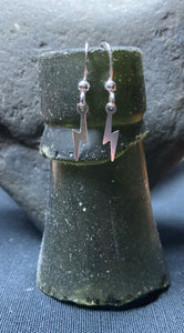 Lightning bolt polished finish drop earrings
