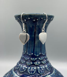 Sterling Silver 10mm polished heart drop earrings