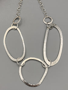 Sterling Silver Necklace. 26” (66cm) long. Handmade random links
