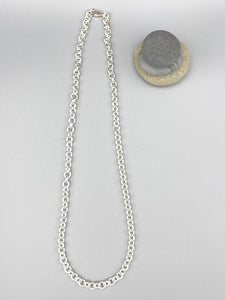 Sterling Silver Necklace. 24 ½” Italian heavy cable link with lobster claw clasp