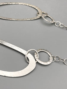 Sterling Silver Necklace. 26” (66cm) long. Handmade random links