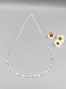 Sterling Silver Necklace. 20” (50cm) long polished 1.7mm round link