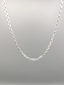 Sterling Silver Necklace. 20” (50cm) long polished 3mm polished belcher link