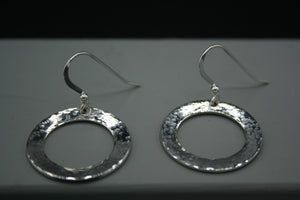 Sterling Silver disc drop earrings on wires 20mm diameter